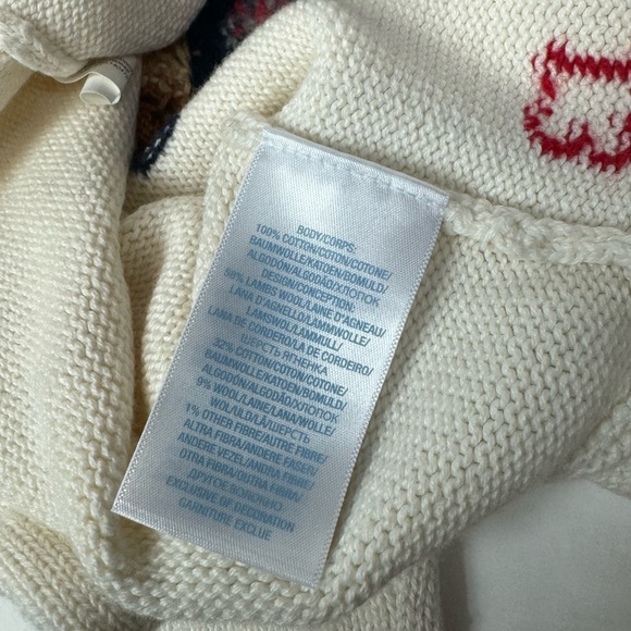 Ralph Lauren Knit Bear Peplum Long Sleeve Sweater Top in Cream Size 6M - Picture 5 of 8